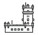 Line art of a historic tower