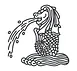 Merlion spouting water