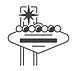 Stylized landmark icon with a star